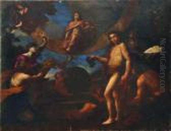 Allegorie Des Saisons Autour Du Zodiaque Oil Painting by Pietro Dandini