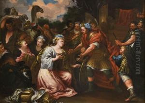 Wizyta Krolowej Saby U Salomona Oil Painting by Pietro Dandini