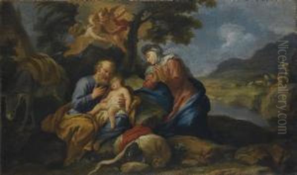 Riposo Nella Fuga In Egitto Oil Painting by Pietro Dandini