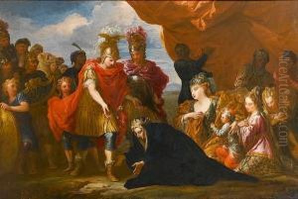 The Family Of Darius Before Alexander Oil Painting by Pietro Dandini