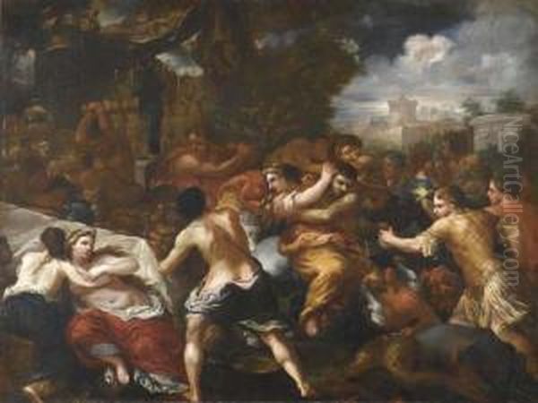 Rape Of The Sabines. Oil Painting by Pietro Dandini