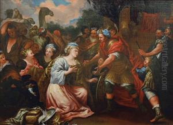 Wizyta Krolowej Saby U Salomona Oil Painting by Pietro Dandini