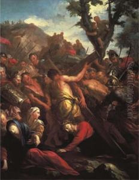 Christ On The Road To Calvary Oil Painting by Pietro Dandini