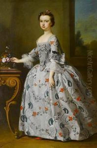 Portrait Of A Girl, Full Length Oil Painting by Bartholomew Dandridge