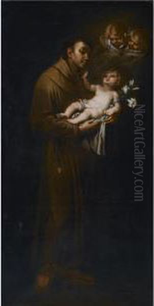 Saint Anthony Of Padua And The Christ Child Oil Painting by Stefano Danedi