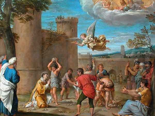 The Stoning of Saint Etienne Oil Painting by Annibale Carracci