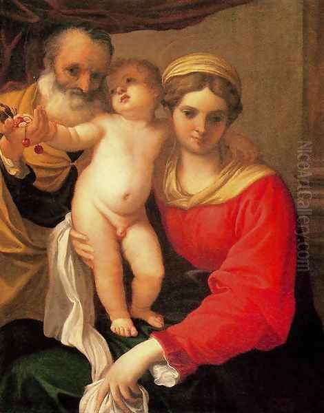 Madonna with cherries Oil Painting by Annibale Carracci