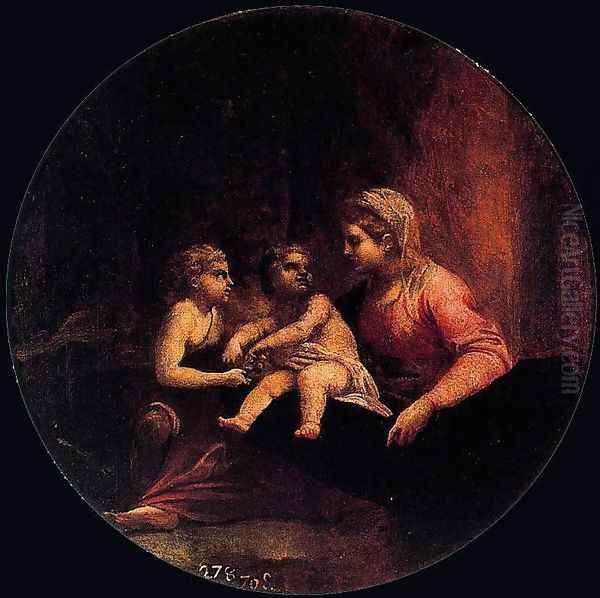 Madonna with Child and St. John Oil Painting by Annibale Carracci