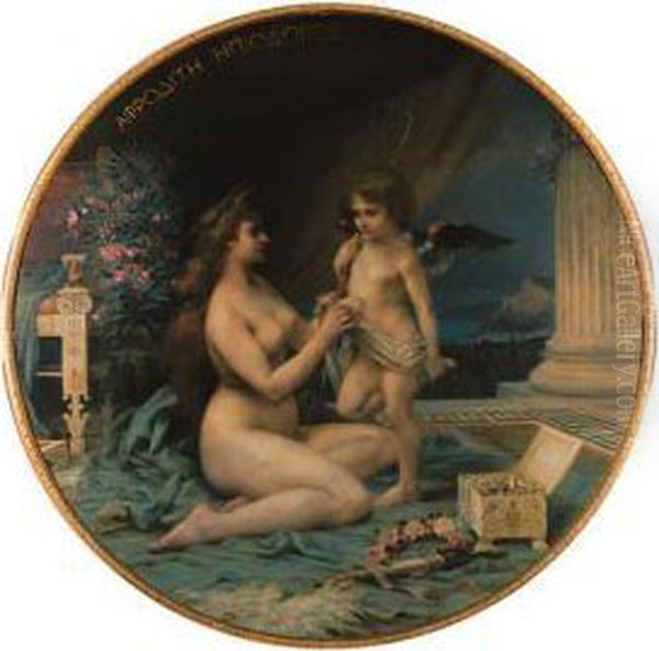 Aphrodite And Eros Oil Painting by Henri Camille Danger