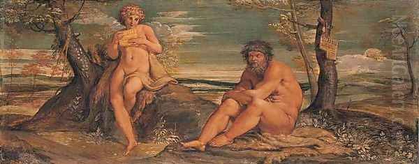 Marsyas and Olympus Oil Painting by Annibale Carracci