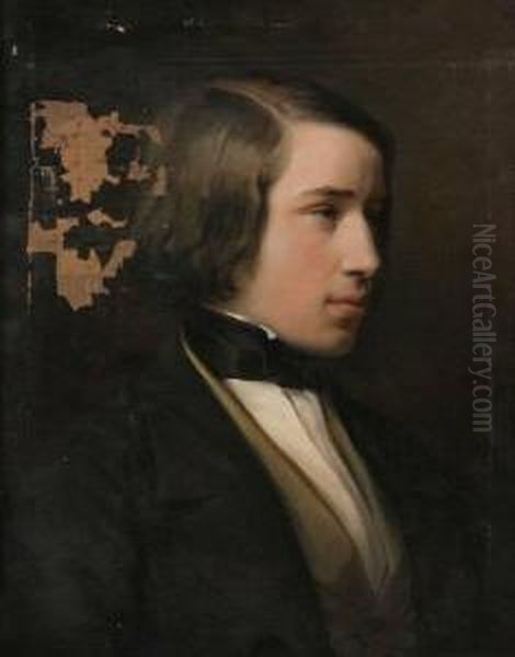 Portrait Of A Young Man Oil Painting by Josef Danhauser