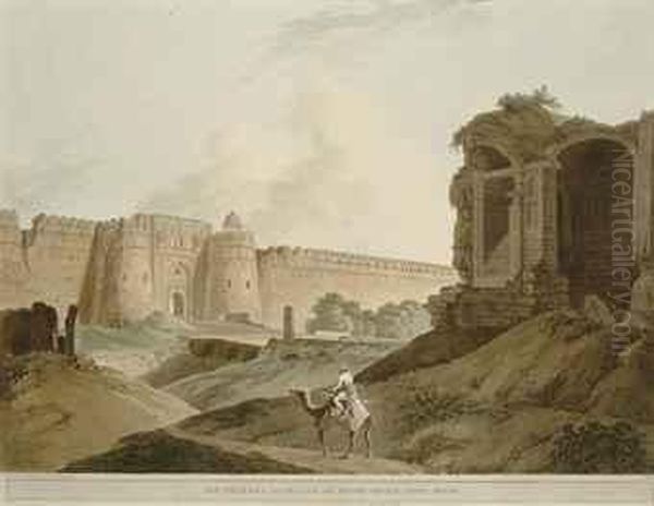 The Mausoleum Of Mucdoom Shah Dowlut Oil Painting by Thomas Daniell