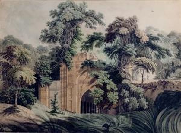 Ruins At The Antient Oil Painting by Thomas Daniell