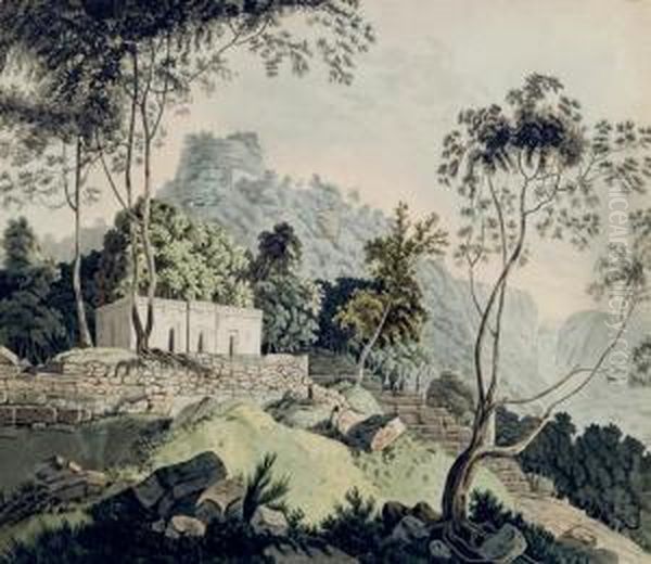 Rajghat, Rohtasgarh, Bihar Oil Painting by Thomas Daniell