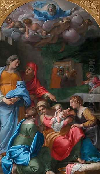 The Birth of the Virgin Oil Painting by Annibale Carracci