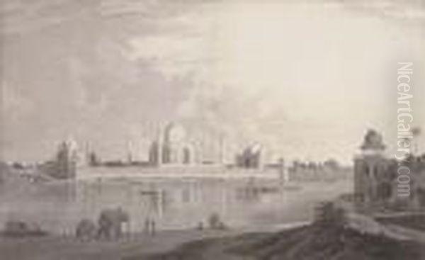 The Taje Mahel, Agra Oil Painting by Thomas Daniell