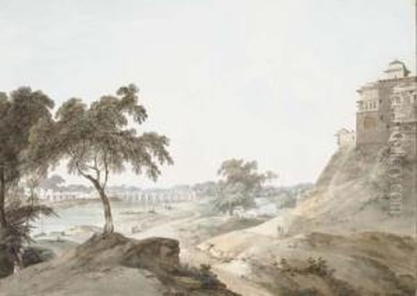 Pres Du Fort Juanpore Oil Painting by Thomas Daniell