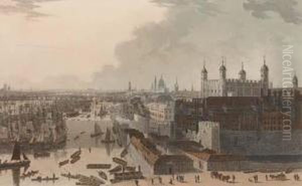 Six Views Of London Oil Painting by Thomas Daniell