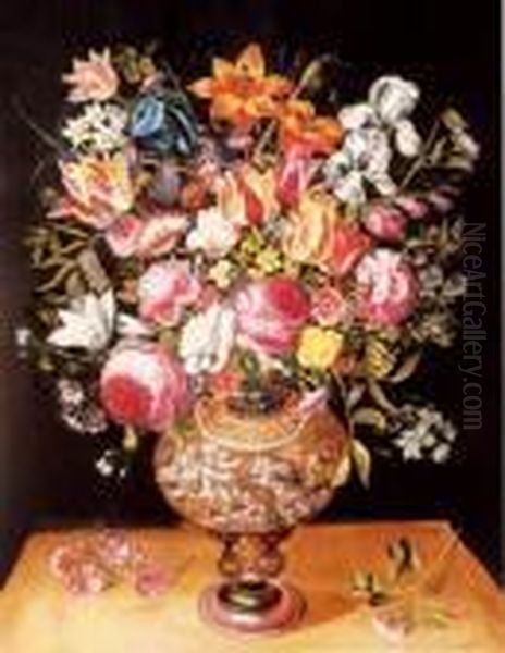 Bouquet De Fleurs Oil Painting by Andries Daniels