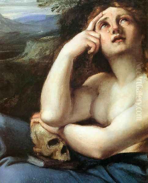 The Penitent Magdalen in a Landscape (detail) Oil Painting by Annibale Carracci