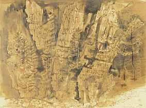 Felsen - Gruonthal Oil Painting by Heinrich Danioth