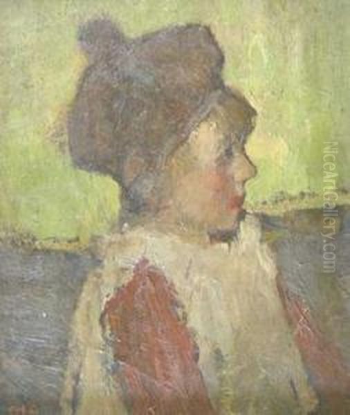 Profile Portrait Of A Child Oil Painting by Charles Dankmeijer