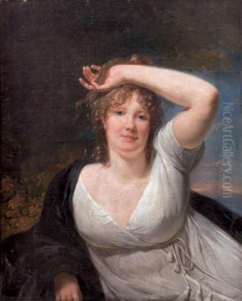 Portrait De Jeune Femme Oil Painting by Henri Pierre Danloux