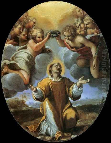 The Coronation of St Stephen Oil Painting by Annibale Carracci