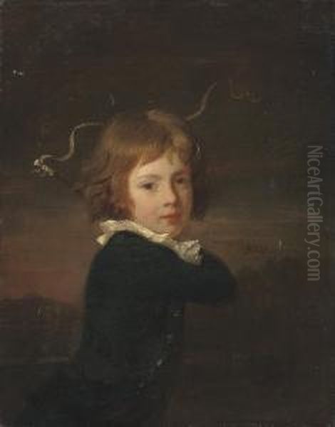 Portrait Of A Young Boy, 
Traditionally Identified As Lord Wood,half-length, Holding A Riding Crop Oil Painting by Henri Pierre Danloux