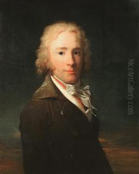 Portrait Of A Young Gentleman, Bust Length. Oil Painting by Henri Pierre Danloux