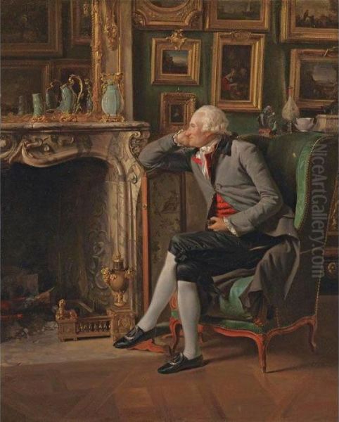 The Baron De Besenval In His 'salon De Compagnie' Oil Painting by Henri Pierre Danloux