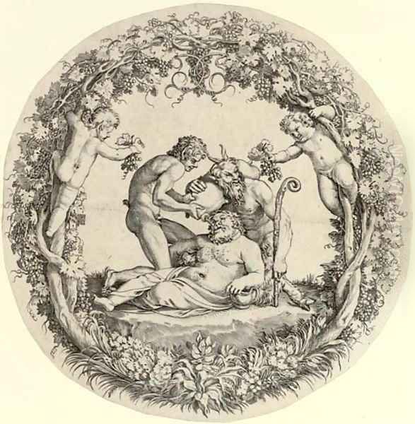 The Drunken Silenus Oil Painting by Annibale Carracci