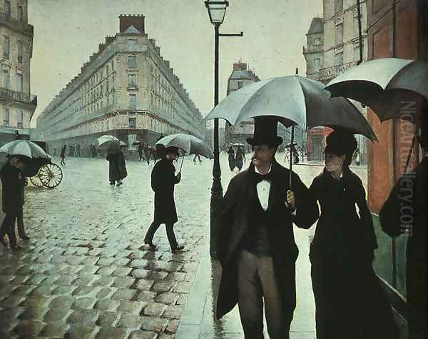 Paris Street- Rainy Weather 1877 by Gustave Caillebotte