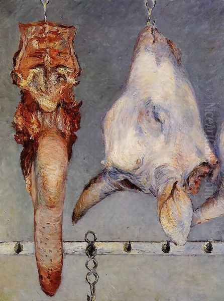 Calfs Head And Ox Tongue Oil Painting by Gustave Caillebotte