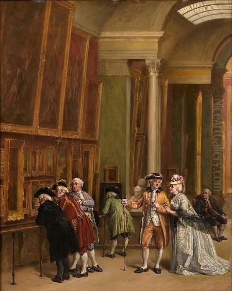 A Visit To The Museum Oil Painting by Leon Danseart