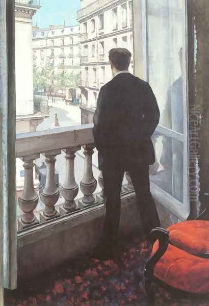 A Young Man At His Window Oil Painting by Gustave Caillebotte