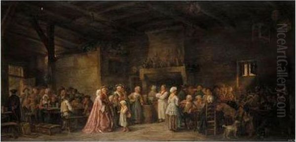 In The Tavern Oil Painting by Leon Danseart