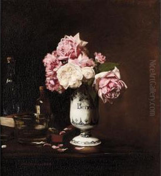 Vase De Fleurs Oil Painting by Edouard Dantan