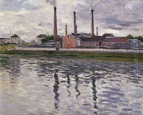 Factories At Argenteuil Oil Painting by Gustave Caillebotte