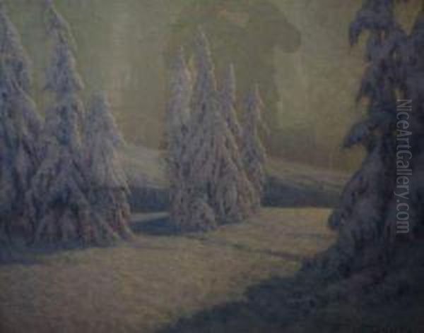 Neige - Les Geants D'alsace Oil Painting by Georges Dantu