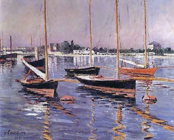 Boats On The Seine At Argenteuil Oil Painting by Gustave Caillebotte