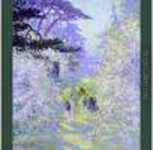 Promenade Sous Les Cerisiers, Japon Oil Painting by Georges Dantu