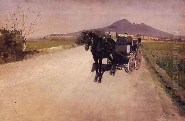 A Road Near Naples Oil Painting by Gustave Caillebotte