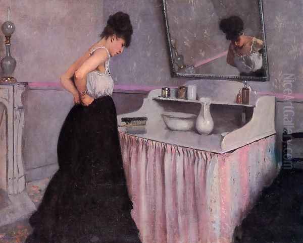 Woman At A Dressing Table Oil Painting by Gustave Caillebotte