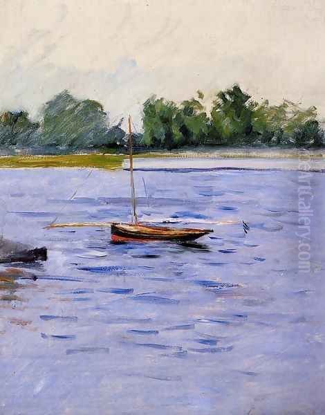 Boat At Anchor On The Seine Oil Painting by Gustave Caillebotte