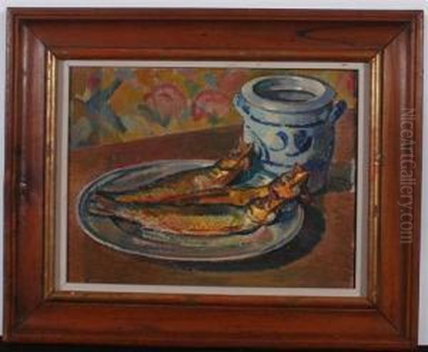 Still Life With Herring. 1921. Oil Painting by Georges Darel