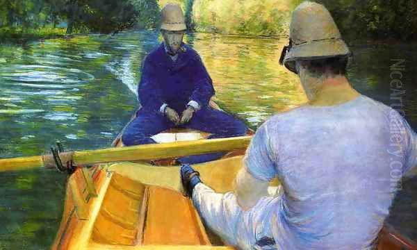 Boaters On The Yerres Oil Painting by Gustave Caillebotte