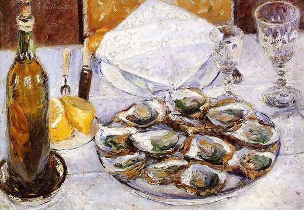 Still Life With Oysters Oil Painting by Gustave Caillebotte