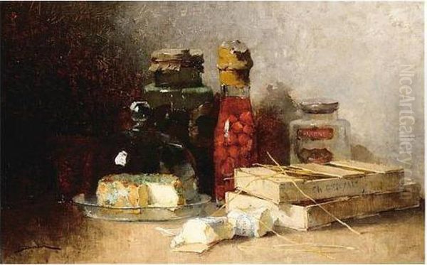 Still Life With Cheese Oil Painting by Henri-Gaston Darien