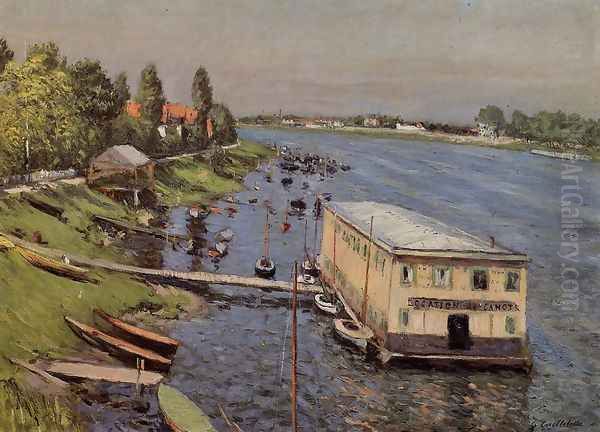 Boathouse In Argenteuil Oil Painting by Gustave Caillebotte